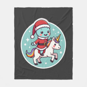Cobertor De Velo Axolote Unicórnio Kawaii Natal Papai Noel Feliz Na