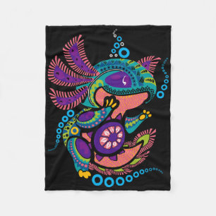Cobertor De Velo Axolotl Art Aztec Mexicano Salamander Cinco México