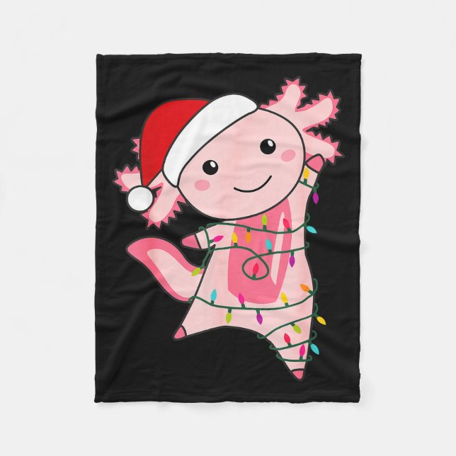 Cobertor De Velo Axolotl Christmas Fairy Light Christmas Axolotl  (Frente)