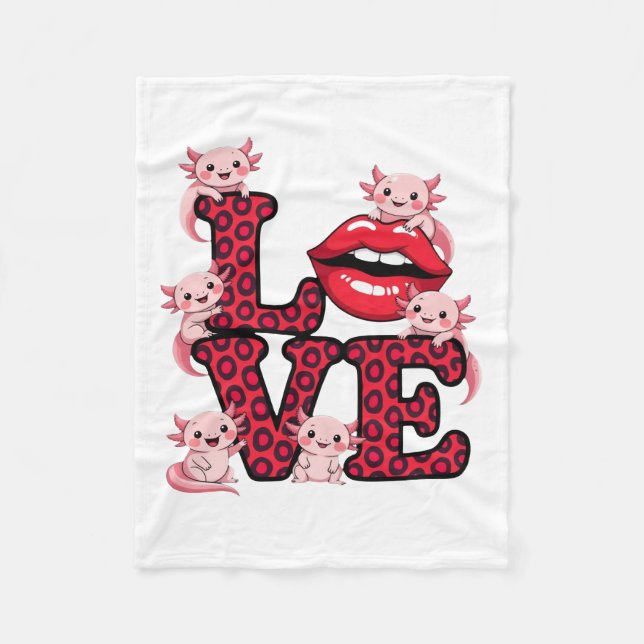 Cobertor De Velo Axolotl Love Splash Blanket (Frente)