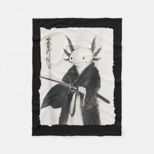 Cobertor De Velo Axolotl Samurai Janpanese Vintage Warrior Art Anim
