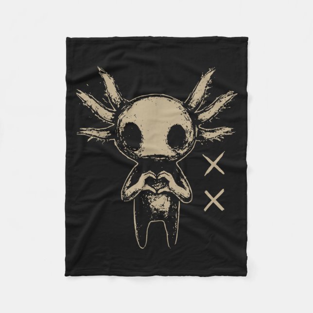 Cobertor De Velo Axolotl Still Emo Goth  (Frente)