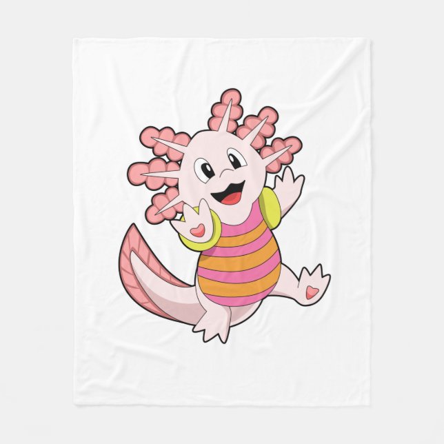 Cobertor De Velo Axolotl Swimming (Frente)