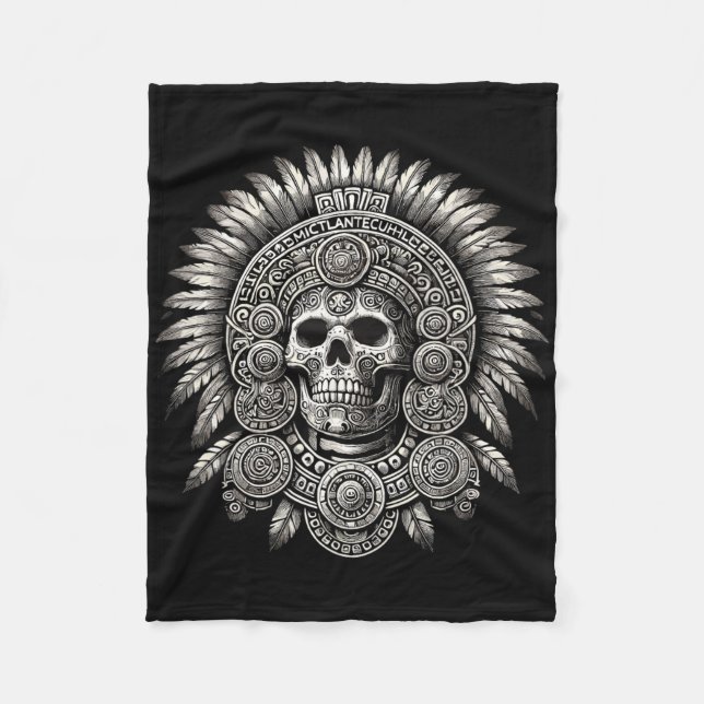 Cobertor De Velo Aztec Mictlantecuhtli Orgulho Mexicano Boxing (Frente)