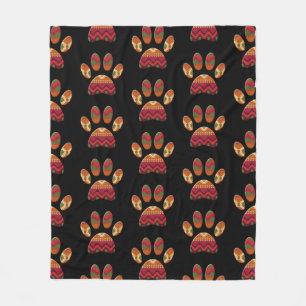 Cobertor De Velo Aztec Patterno Cachorro Paw