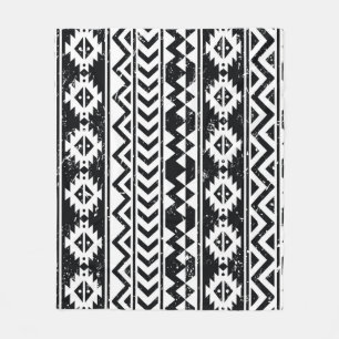 Cobertor De Velo Aztec tribal: padrão branco granulado.