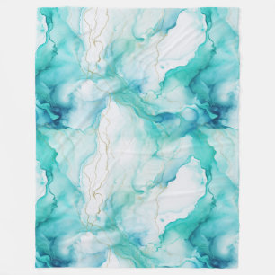 Cobertor De Velo Azul Aqua Casa Branca Dourada