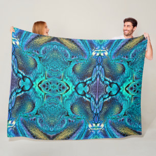 Cobertor De Velo Azul Azul-azul-azul de explosão a cores do abstra