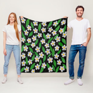 Cobertor De Velo Azul Branco Verde Floral