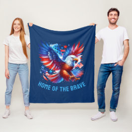 Cobertor De Velo Azul Branco Vermelho Patriótico Americano