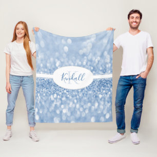 Cobertor De Velo Azul - Brilho Personalizar Lança