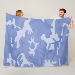 Cobertor De Velo Azul Camuflado