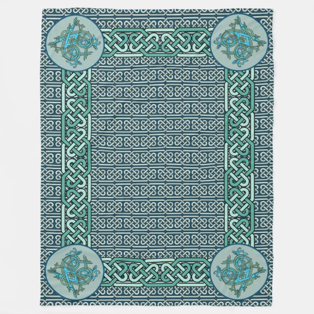 Cobertor De Velo Azul Celta Dragões (Frente)