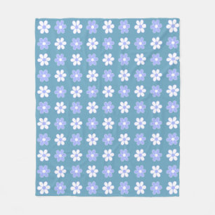 Cobertor De Velo Azul Céu e Flores Brancas no Azul