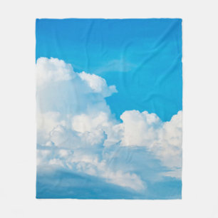 Cobertor De Velo Azul-céu nuvens de fundo brancas