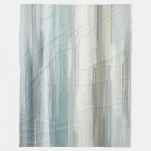 Cobertor De Velo Azul Claro Verde Água Cinza Marrom Faixa Abstrata