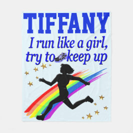 COBERTOR DE VELO AZUL CORREU COMO UMA GAROTA PERSONALIZADA DE BORDA