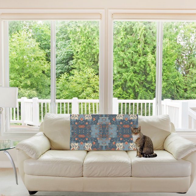 Cobertor De Velo Azul Country Rust Rustic Farmhouse (Criador carregado)