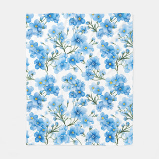 Cobertor De Velo Azul de Aquarela Esquece-me de Não Flor Padrão