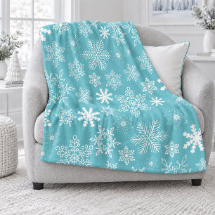 Cobertor De Velo Azul de Ovo de Robin com Padrão de Floco de Neve B