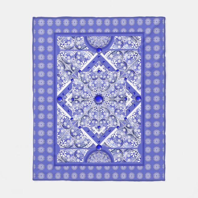 Cobertor De Velo Azul de rendas cerâmicas de Grécia (Frente)