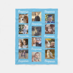 Cobertor De Velo Azul do nome dos miúdos da imagem de Instagram da