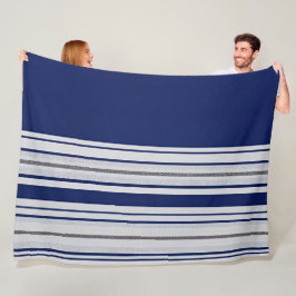 Cobertor De Velo Azul e branco com realces pretos