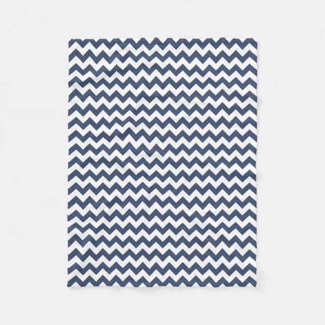 Cobertor De Velo Azul e Branco Marinho Moderno Zigzag (Frente)