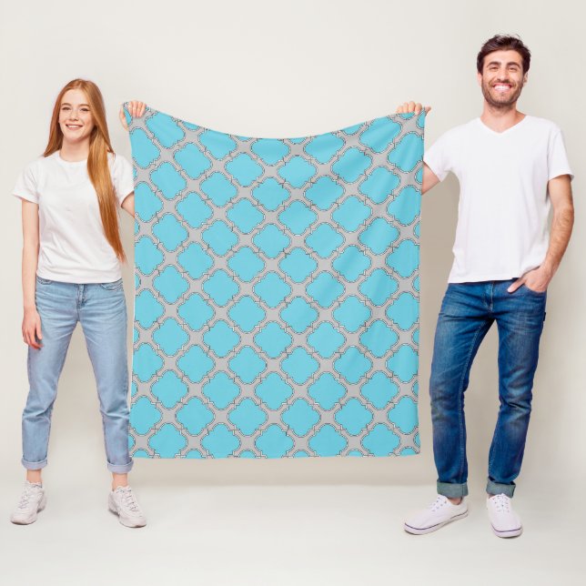 Cobertor De Velo Azul e cinza de Quatrefoil (In Situ)