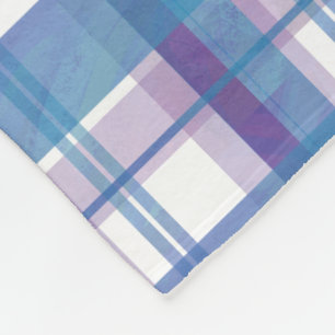 Cobertor De Velo Azul e roxo da xadrez de Madras