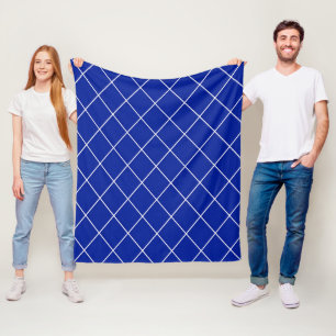 Cobertor De Velo Azul Escuro e Branco
