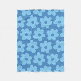 Cobertor De Velo Azul Floral Caprichoso Retro, Alegre, Esportivo