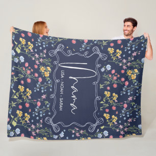 Cobertor De Velo Azul Floral Mãe Única Nós te amamos