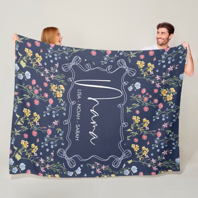 Cobertor De Velo Azul Floral Mãe Única Nós te amamos (In Situ)