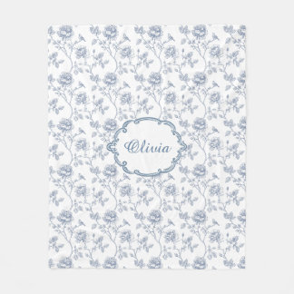 Cobertor De Velo Azul Francês Toile Chinoiserie Floral Nome Persona