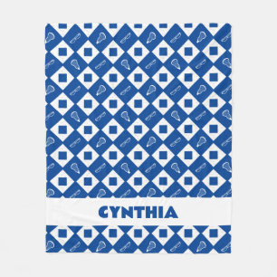 Cobertor De Velo Azul Lacrosse Argyle Padrão Fleece Blanket