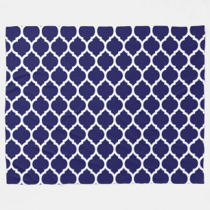 Cobertor De Velo Azul Marinho Vibrante Padrão Quatrefoil Marroquino