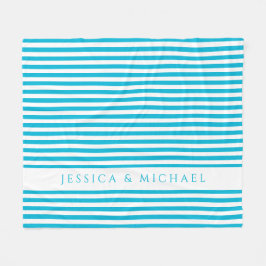 Cobertor De Velo Azul Personalizado E Branco Strike