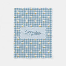 Azul Pó Xadrez Gingham Ganso Búfalo Personalizado