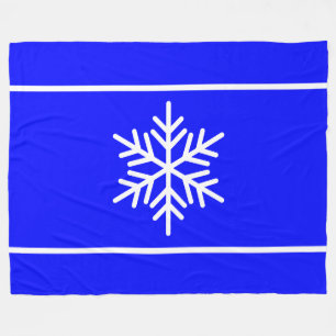 Cobertor De Velo Azul Real Chic Faixas Horizontais de Floco de Neve