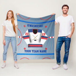 Cobertor De Velo Azul | Red Ice Hockey Rink | Player Jersey