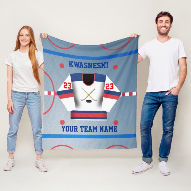 Cobertor De Velo Azul | Red Ice Hockey Rink | Player Jersey (In Situ)