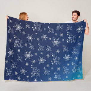 Cobertor De Velo azul,rena, estrela, estrelas, floco de neve, natal