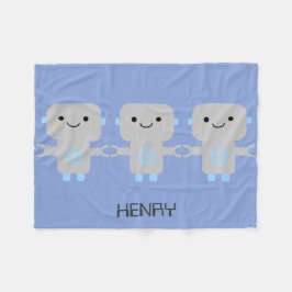 Cobertor De Velo Azul-robô-cartoon