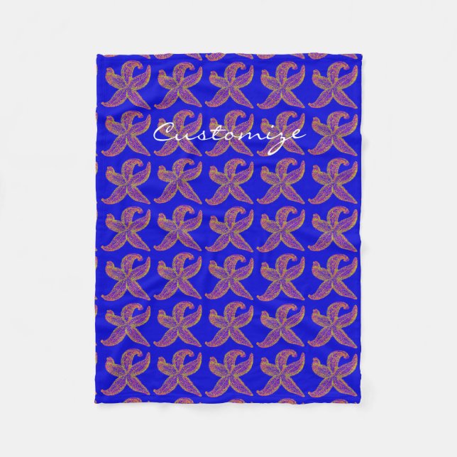 Cobertor De Velo Azul Thunder_Cove, peixe estrelado roxo (Frente)