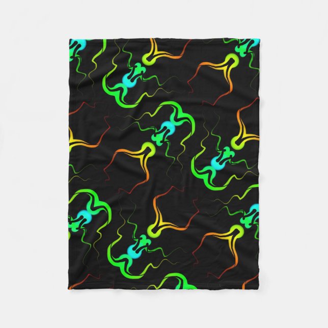 Cobertor De Velo Azul verde alaranjado do cobrir polar pequeno no (Frente)