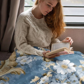 Cobertor De Velo Azul Vintage