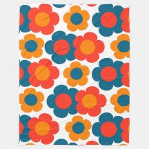 Azul Whimsical & Laranja Floral Cheio