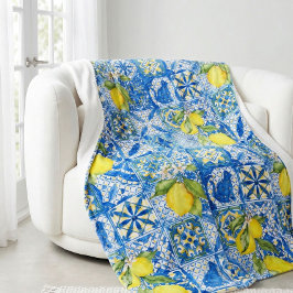 Cobertor De Velo Azulejo Azul Francês Padrão de Limão Decoração de 