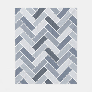 Cobertor De Velo Azulejo de Padrão de Cinza Azul Herringbone